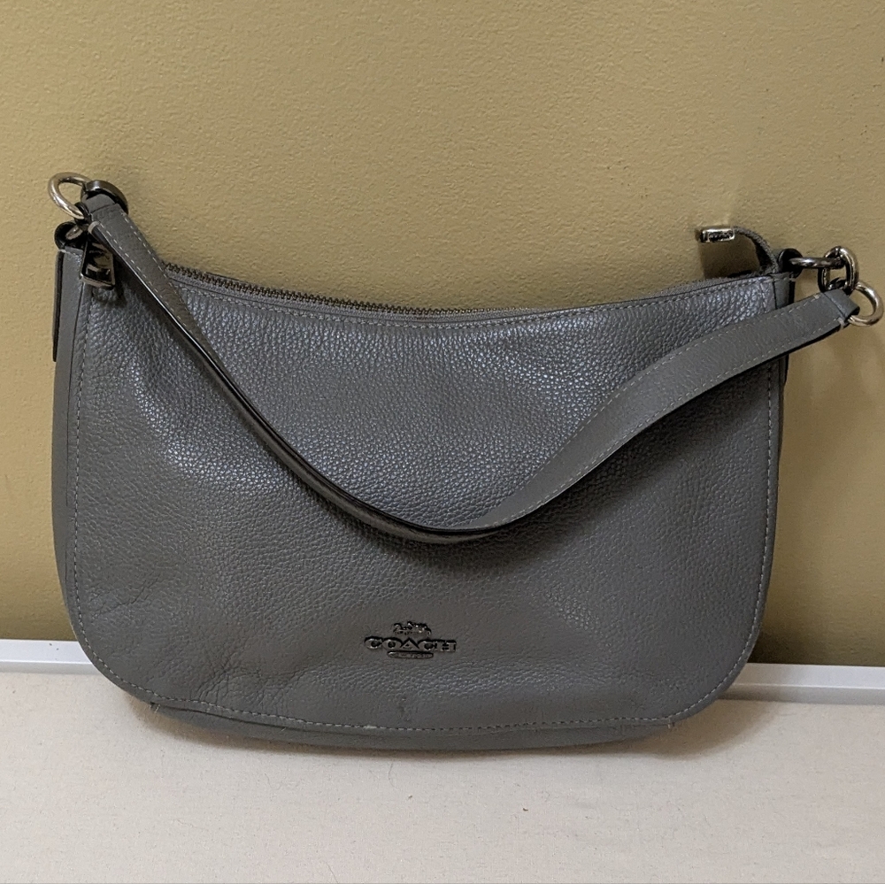 Coach Gray Leather Shoulder Bag
